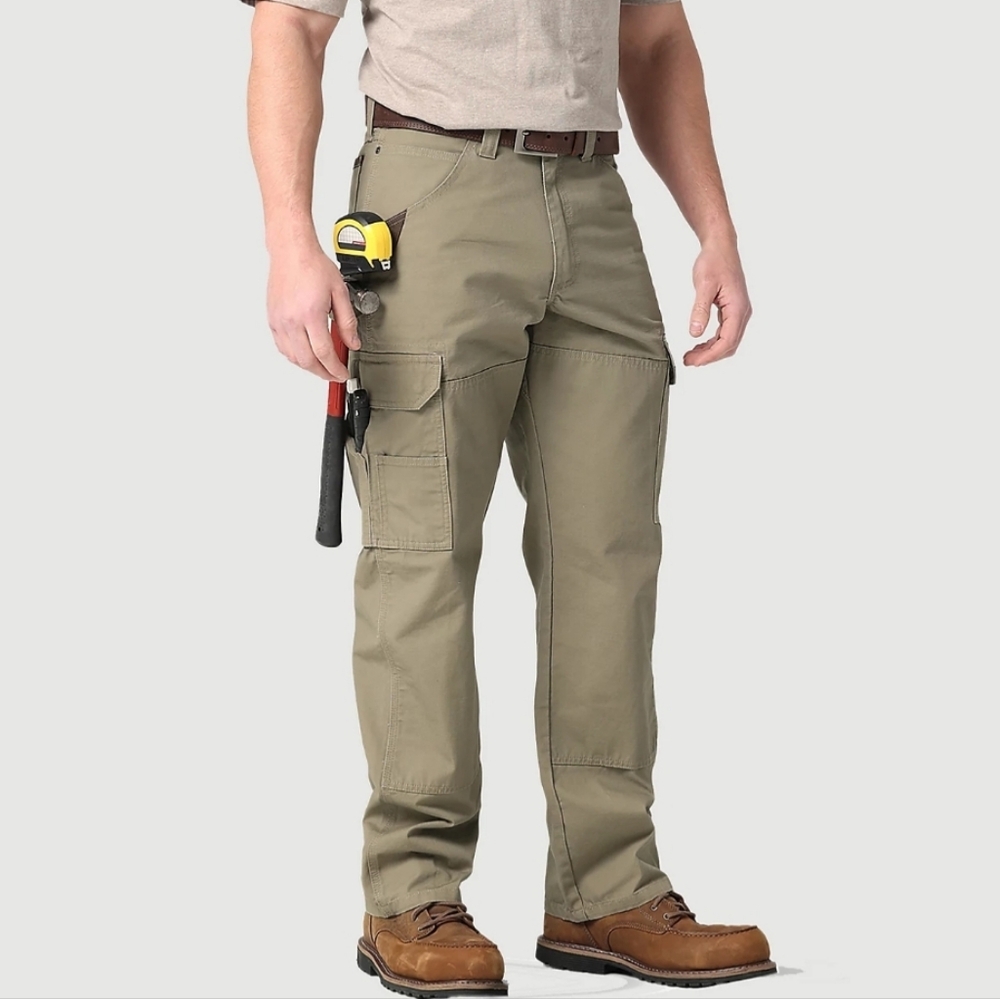 Wrangler Ranger Relaxed Fit Cargo Workpant‎ NWT 42X32 Rawhide Khaki Durable